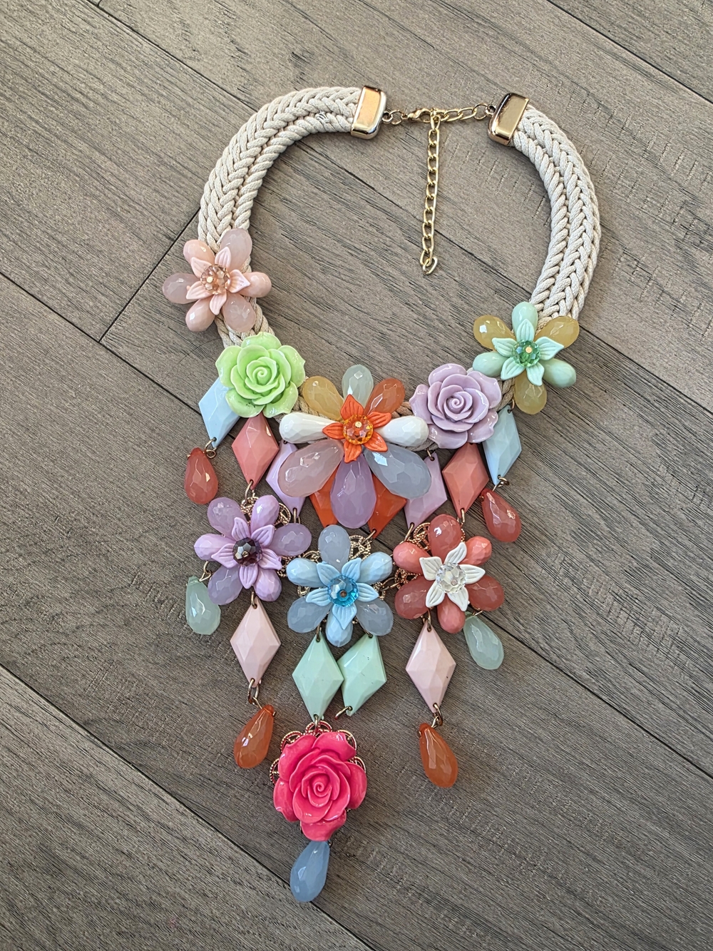 Colorful Floral Statement Necklace